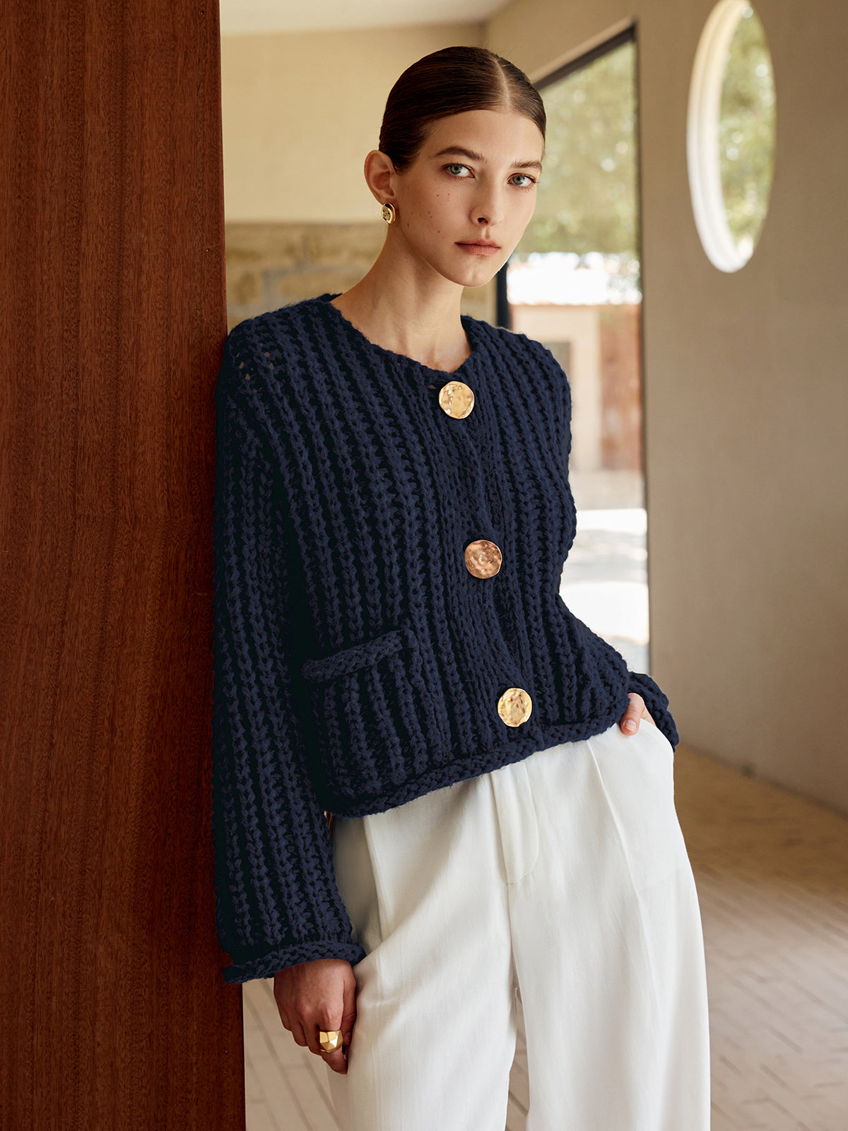 Cardigan Caldo Donna con Bottoni | Maglia Spessa Trend Moda Donna 2025 TIAMUSE