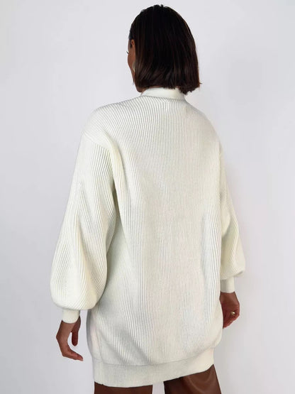 Cardigan Donna Oversize in Maglia con Scollo a V | Maglione Caldo Autunno/Inverno TIAMUSE