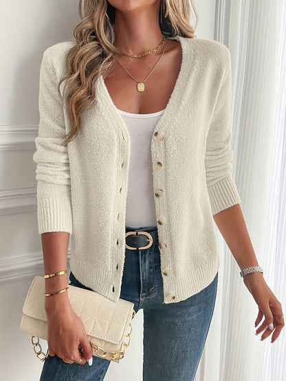 Cardigan Donna con Bottoni | Maglia Morbida Ava in Bianco e Nero TIAMUSE