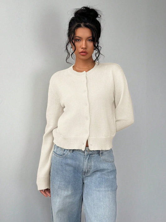 Cardigan Donna in Maglia Basic | Pullover Corto Slim Versatile TIAMUSE Cardigan