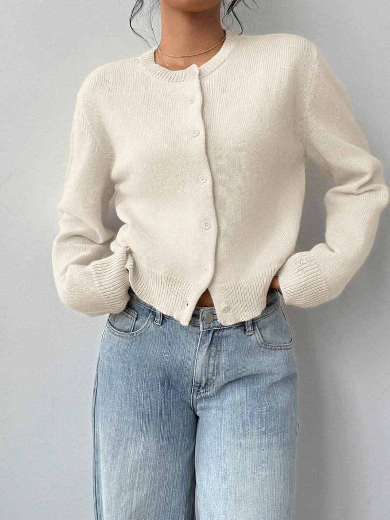 Cardigan Donna in Maglia Basic | Pullover Corto Slim Versatile TIAMUSE Cardigan