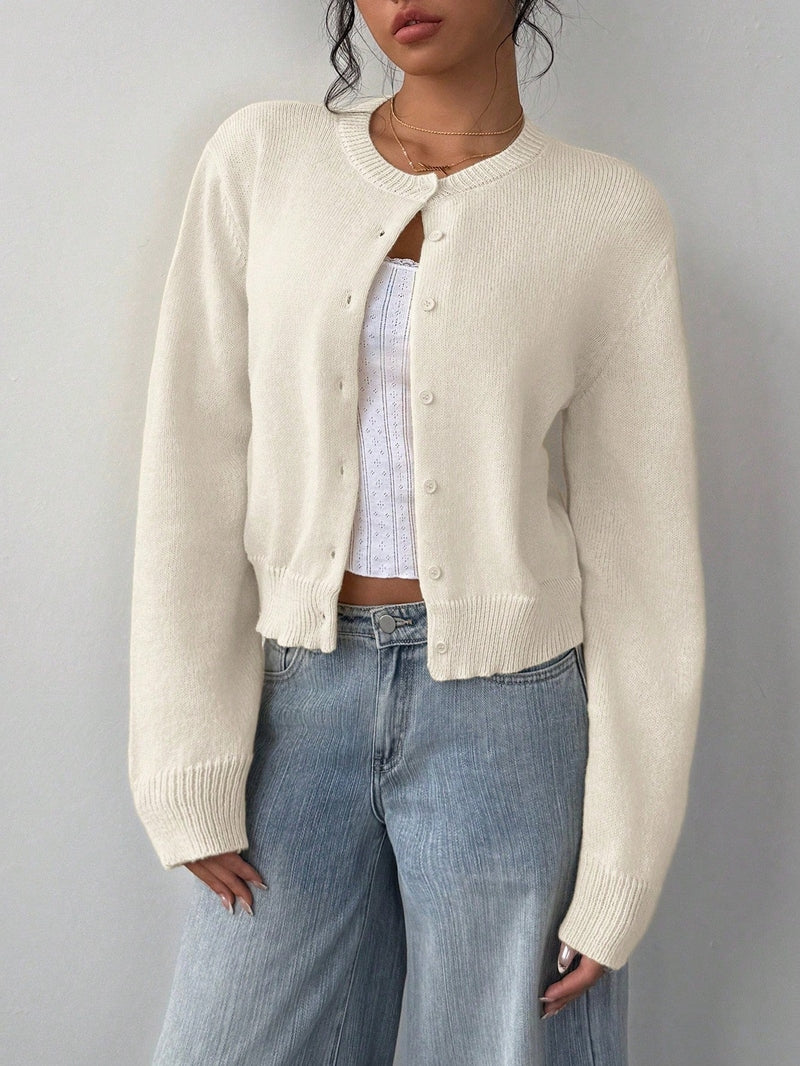 Cardigan Donna in Maglia Basic | Pullover Corto Slim Versatile TIAMUSE Cardigan