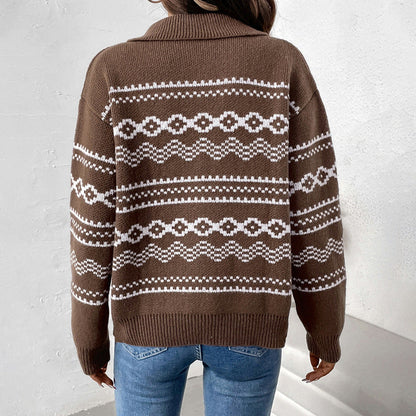 Cardigan Marrone con Cerniera | Maglione Caldo per Autunno Inverno TIAMUSE Cardigan