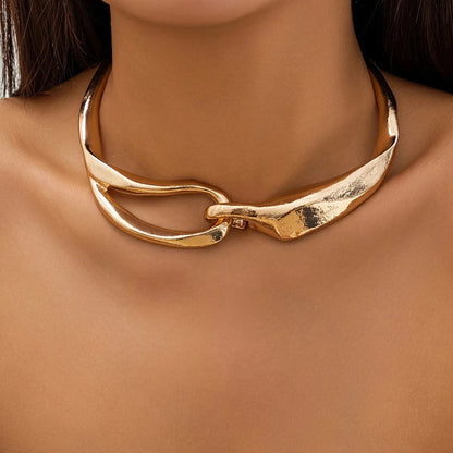 Collana Choker Rigida con Maxi Fibbia – Gioiello Statement Oro o Argento 2025 TIAMUSE Collana