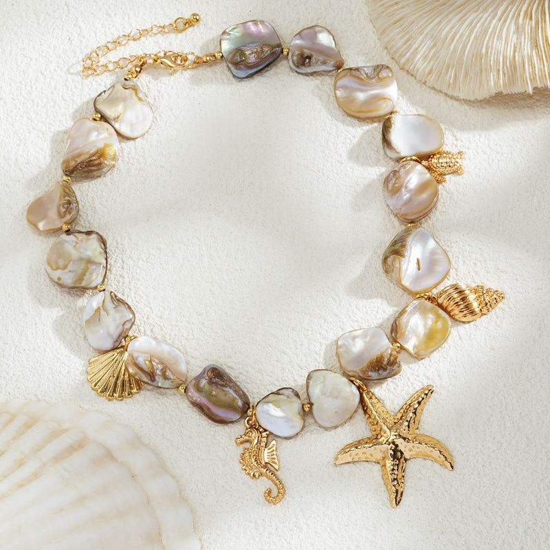 Collana Trendy con Conchiglie e Stella – Accessori Moda Donna 2025 TIAMUSE ACCESSORI
