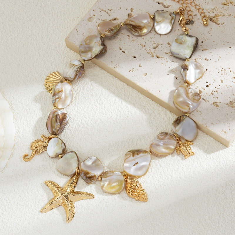 Collana Trendy con Conchiglie e Stella – Accessori Moda Donna 2025 TIAMUSE ACCESSORI