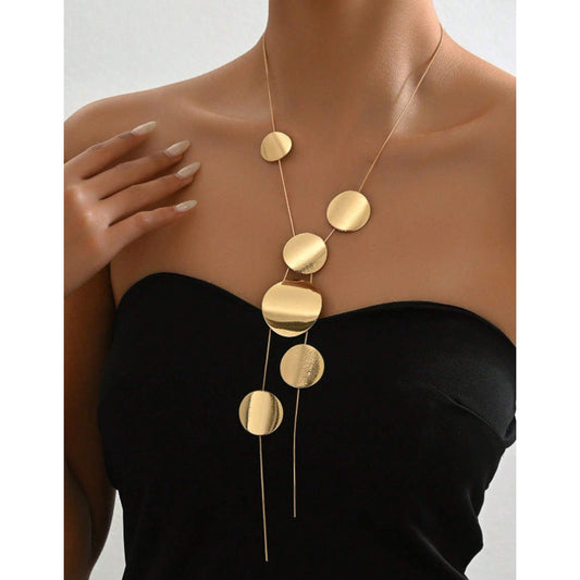 Collana lunga con elementi geometrici – Gioiello dorato di grande effetto TIAMUSE ACCESSORI