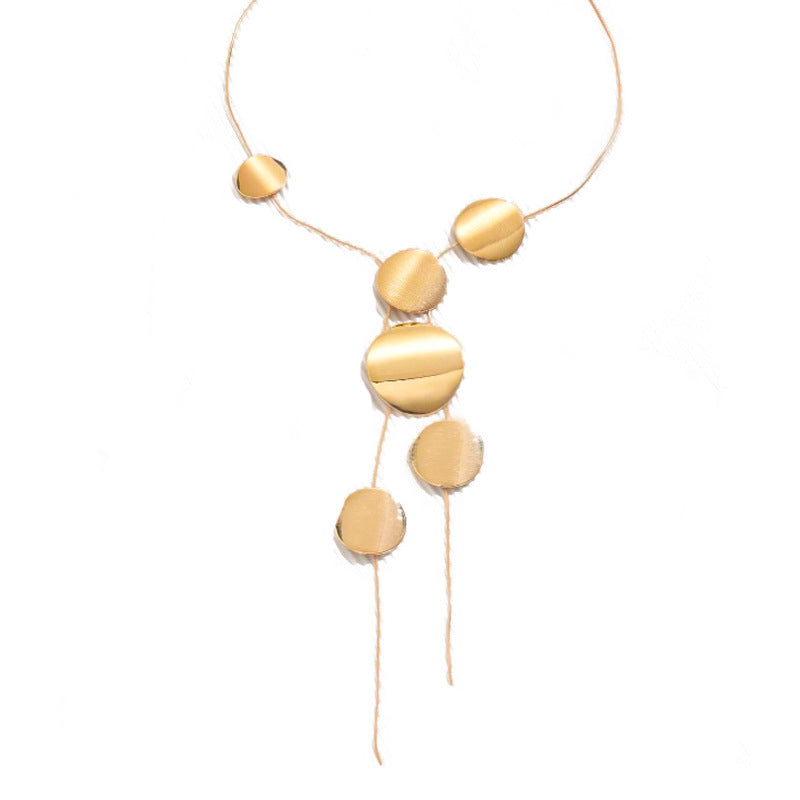 Collana lunga con elementi geometrici – Gioiello dorato di grande effetto TIAMUSE ACCESSORI