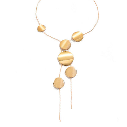 Collana lunga con elementi geometrici – Gioiello dorato di grande effetto TIAMUSE ACCESSORI