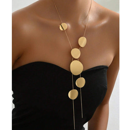 Collana lunga con elementi geometrici – Gioiello dorato di grande effetto TIAMUSE ACCESSORI