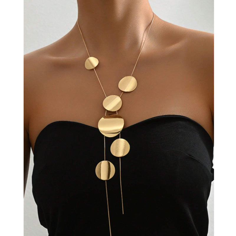 Collana lunga con elementi geometrici – Gioiello dorato di grande effetto TIAMUSE ACCESSORI