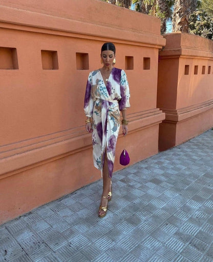 Completo Due Pezzi Attillato con Stampa Floreale – Look Chic di Primavera TIAMUSE Completo a Due Pezzi
