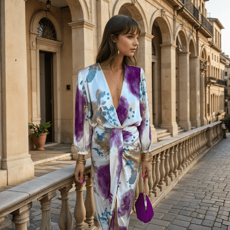 Completo Due Pezzi Attillato con Stampa Floreale – Look Chic di Primavera TIAMUSE Completo a Due Pezzi