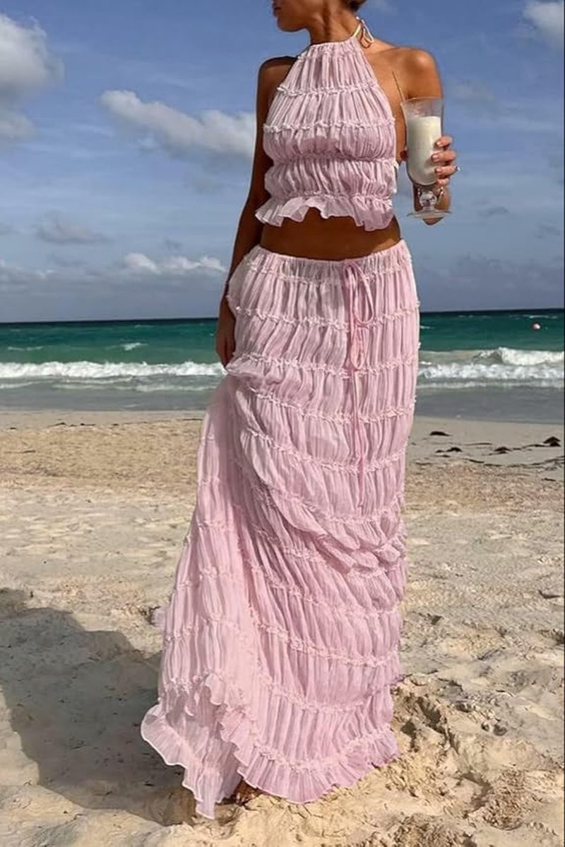 Completo Estivo Donna con Gonna Lunga e Top Regolabil | Sienna TIAMUSE Completo Donna