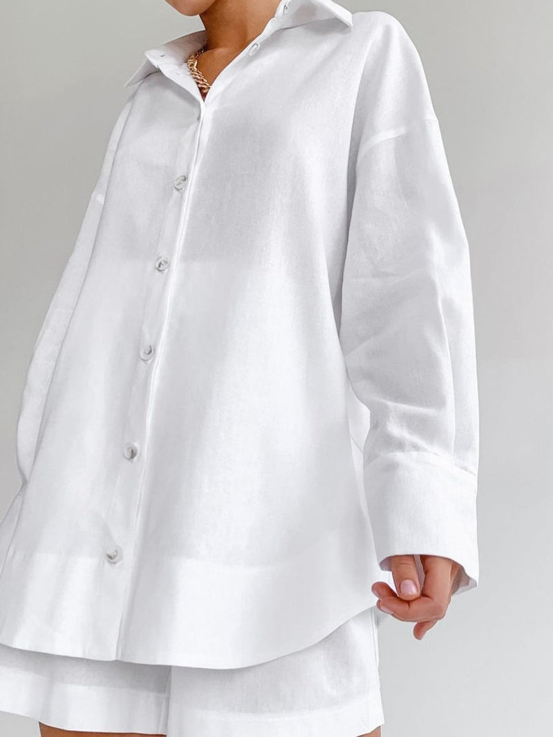 Completo Estivo in Cotone Rosa e Bianco | Set a Due Pezzi Traspirante per l’Estate TIAMUSE Short Sets Women