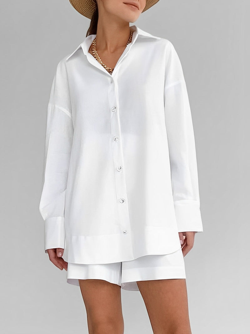 Completo Estivo in Cotone Rosa e Bianco | Set a Due Pezzi Traspirante per l’Estate TIAMUSE Short Sets Women