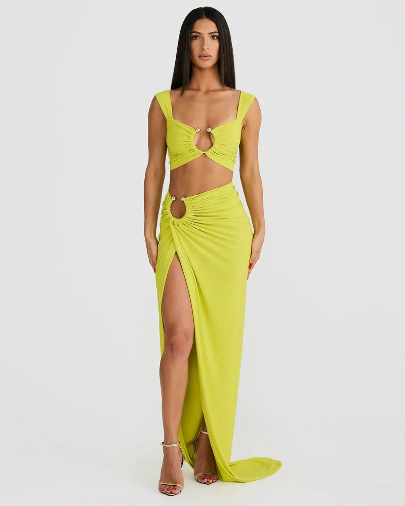 Completo con Gonna Maxi e Cut-Out Audace | Set Estivo Elegante – Larisa TIAMUSE Completo