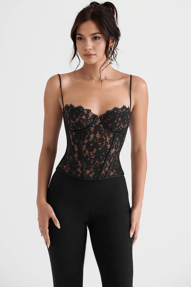 Corsetto Elegante in Pizzo Nero per Donne – Ideale per Occasioni Speciali | Amari TIAMUSE CORSET