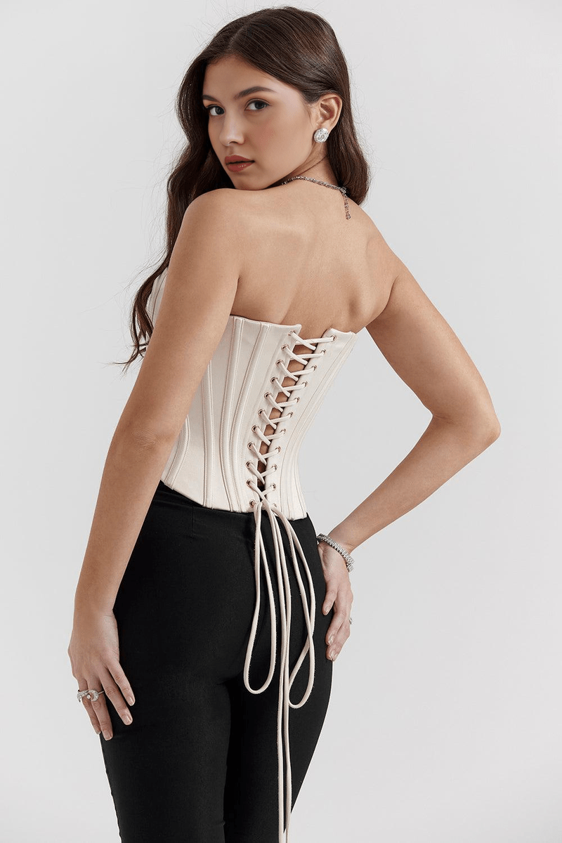 Corsetto da Donna in Bianco Serena | Top Modellante per Appuntamenti e Eventi Eleganti TIAMUSE Corsetto