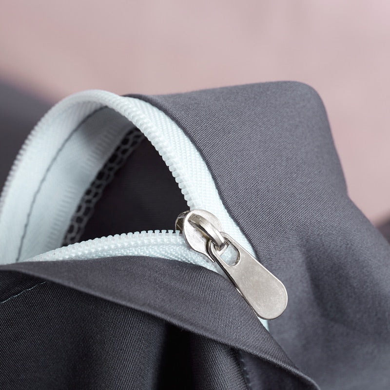 Set di Biancheria da Letto in Cotone Egiziano Grigio Argento | Alistia