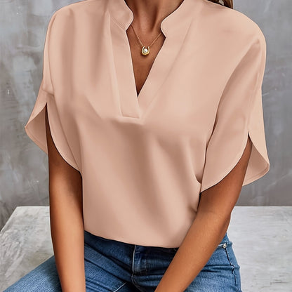 Elegante Top a V con Maniche Stilose per Donne - Tanita TIAMUSE Top Blusa