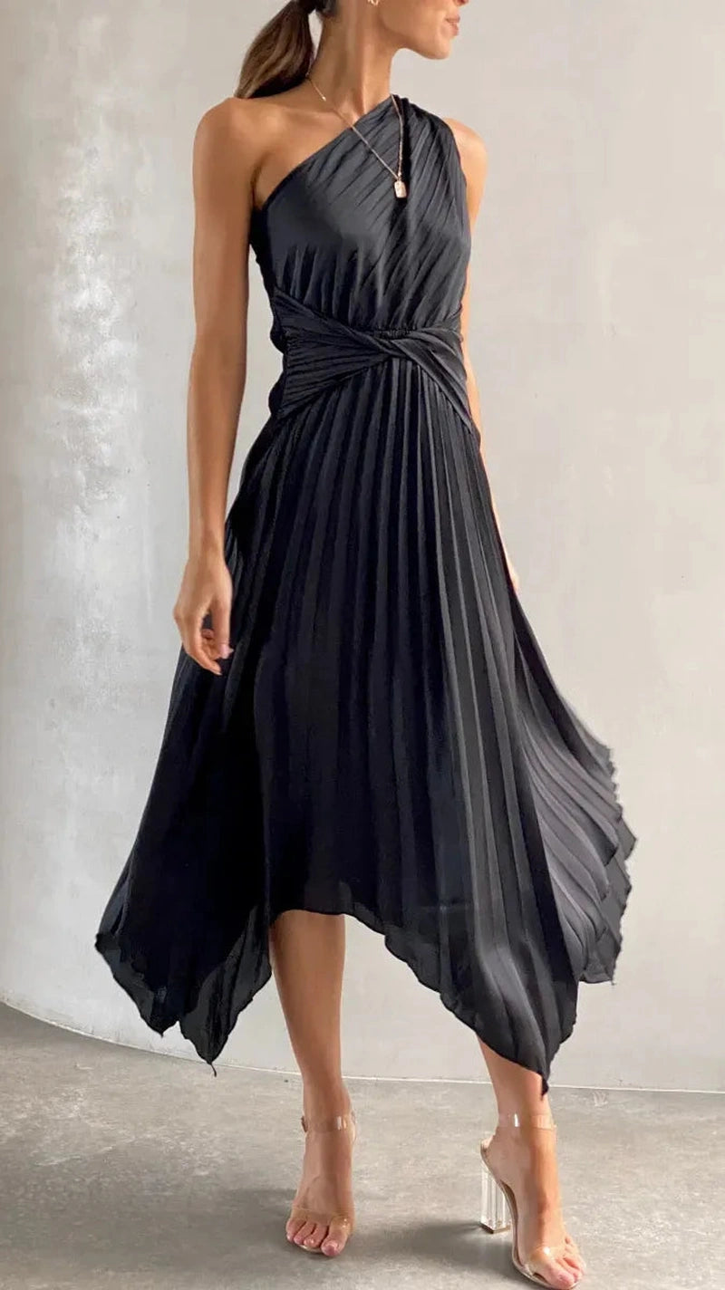 Esti Abito Midi Asimmetrico a Una Spalla | Vestito Perfetto per Serate in Città ed Eventi Speciali TIAMUSE Dresses