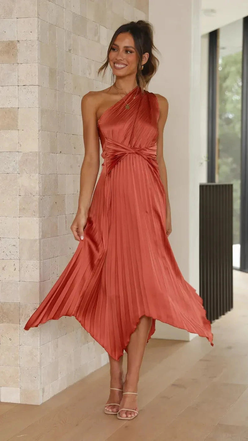 Esti Abito Midi Asimmetrico a Una Spalla | Vestito Perfetto per Serate in Città ed Eventi Speciali Copy TIAMUSE Dresses