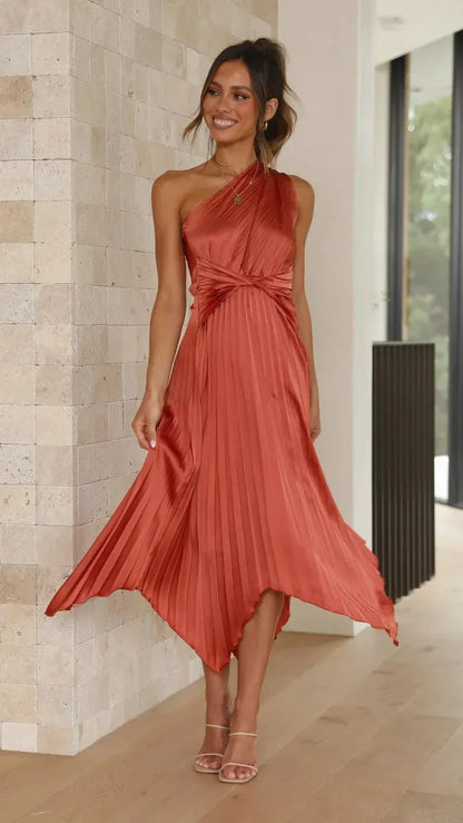 Esti Abito Midi Asimmetrico a Una Spalla | Vestito Perfetto per Serate in Città ed Eventi Speciali Copy TIAMUSE Dresses