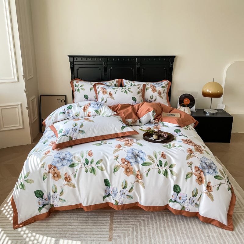 Set di Biancheria da Letto in Cotone Egiziano Flower Power – Piumone e Copripiumino | Hinaya