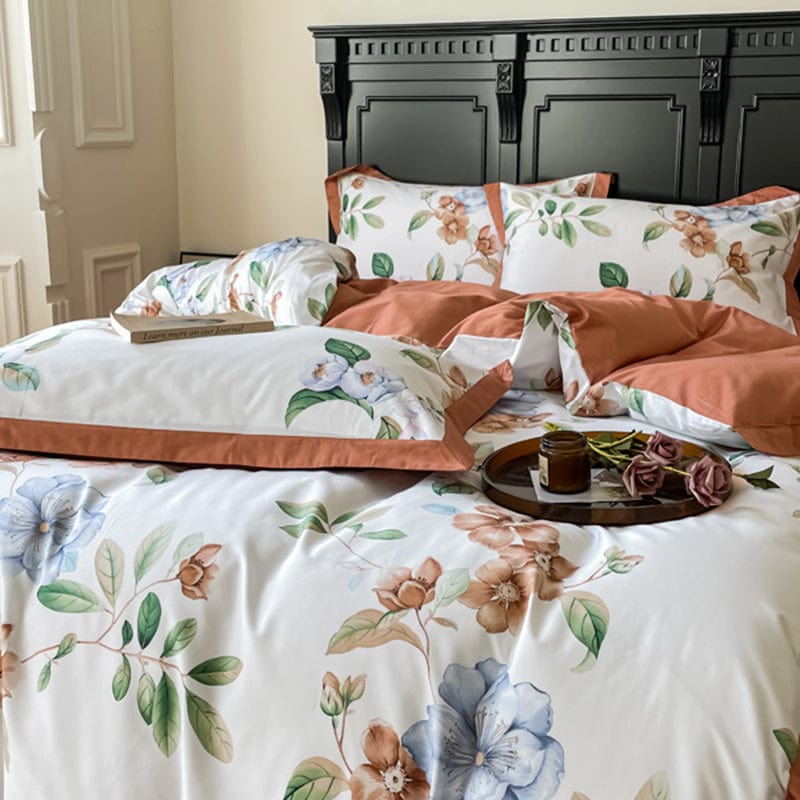Set di Biancheria da Letto in Cotone Egiziano Flower Power – Piumone e Copripiumino | Hinaya