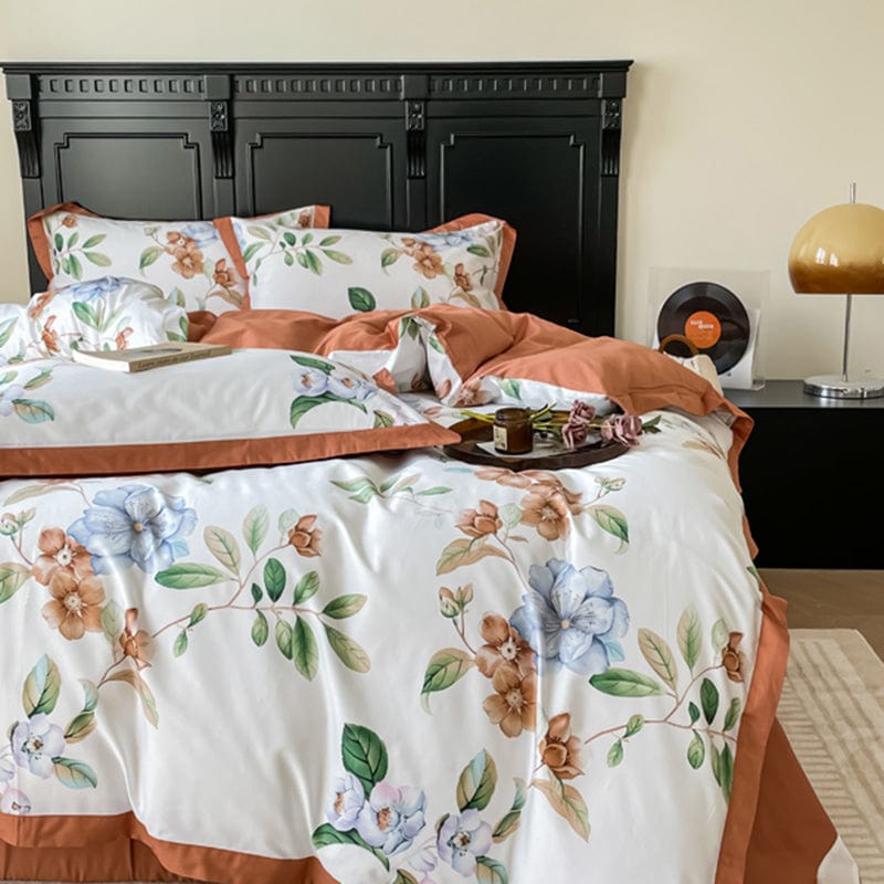 Set di Biancheria da Letto in Cotone Egiziano Flower Power – Piumone e Copripiumino | Hinaya
