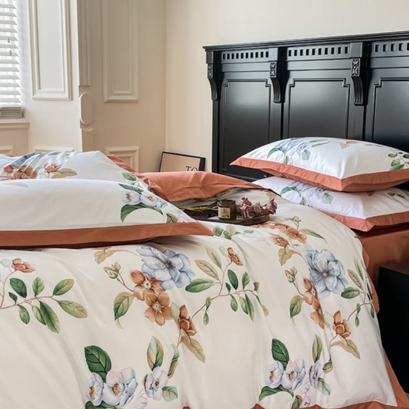 Set di Biancheria da Letto in Cotone Egiziano Flower Power – Piumone e Copripiumino | Hinaya