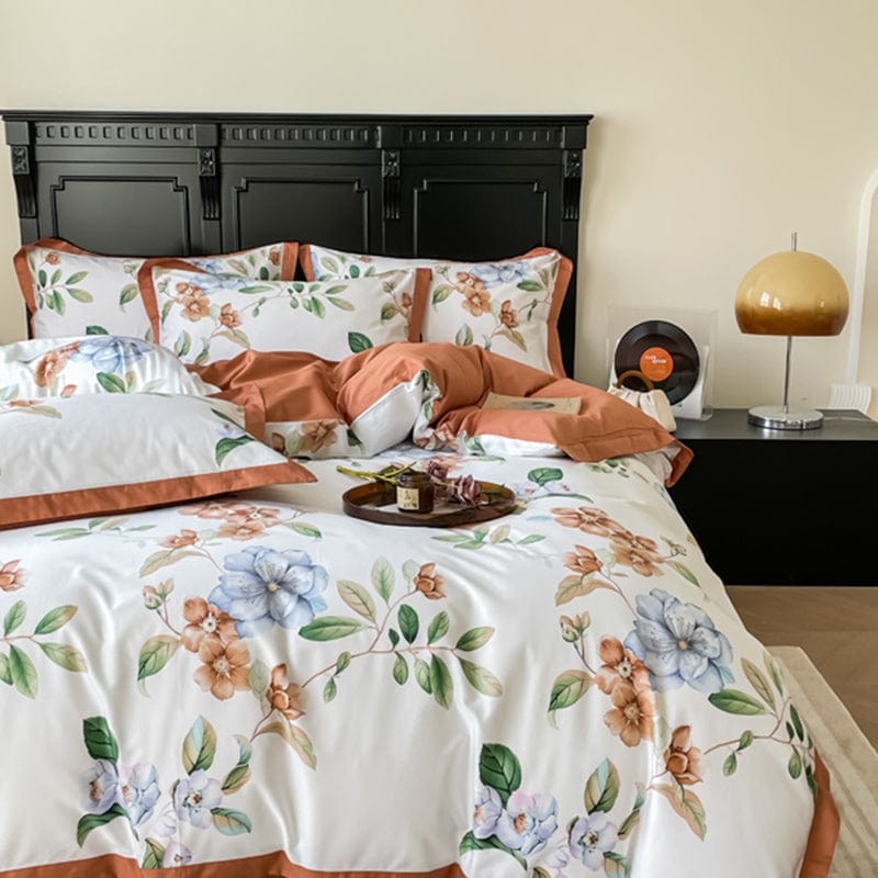 Set di Biancheria da Letto in Cotone Egiziano Flower Power – Piumone e Copripiumino | Hinaya