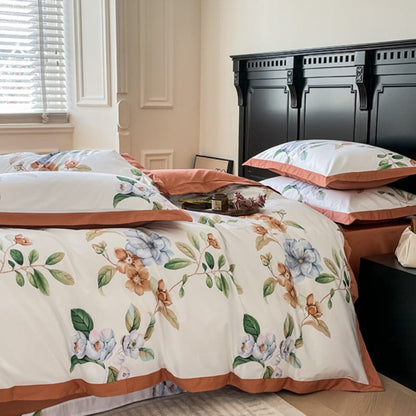 Set di Biancheria da Letto in Cotone Egiziano Flower Power – Piumone e Copripiumino | Hinaya