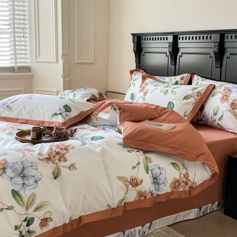 Set di Biancheria da Letto in Cotone Egiziano Flower Power – Piumone e Copripiumino | Hinaya