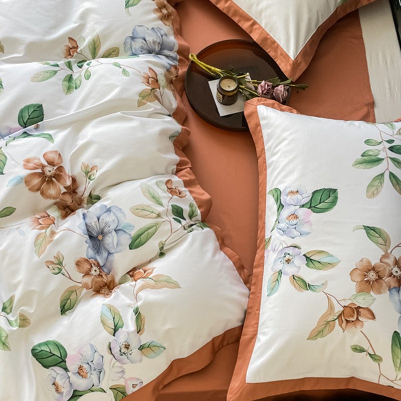 Set di Biancheria da Letto in Cotone Egiziano Flower Power – Piumone e Copripiumino | Hinaya