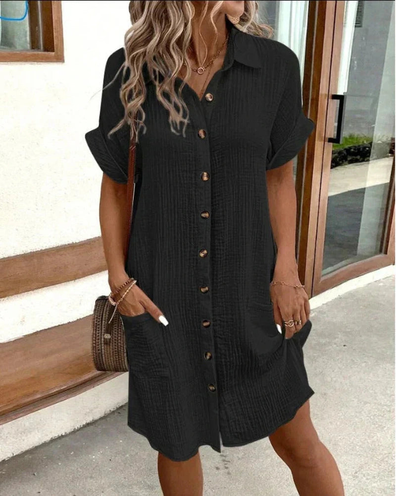 Gabriela Elegante Vestito Camicia 2025 | Perfetto dal Giorno alla Sera, tra Lavoro e Tempo Libero TIAMUSE Abito Vestito
