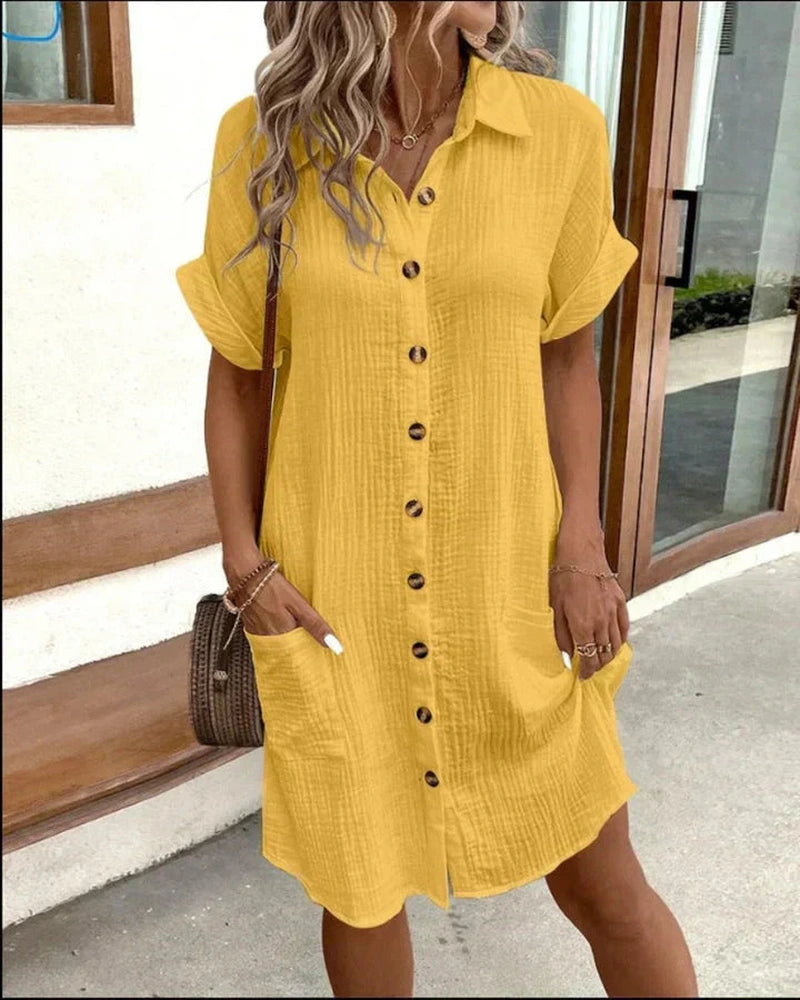 Gabriela Elegante Vestito Camicia 2025 | Perfetto dal Giorno alla Sera, tra Lavoro e Tempo Libero TIAMUSE Abito Vestito
