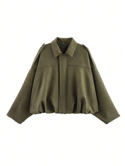 Giacca Bomber Donna in Pelle Scamosciata | Stile Pilota, Zip, Autunno/Inverno TIAMUSE Outwear