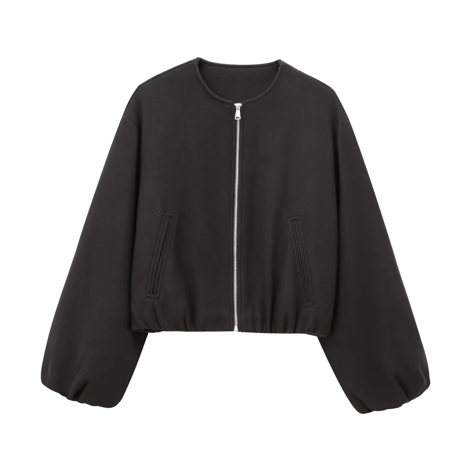 Giacca Bomber Nera Donna | Giubbotto Corto Elegante Invernale TIAMUSE