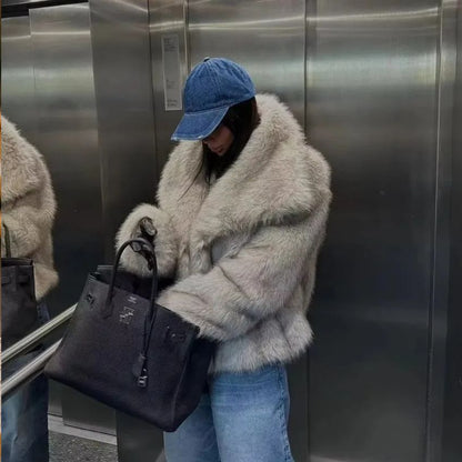 Giacca Corta Invernale da Donna in Pelliccia Sintetica | Jealin TIAMUSE Outwear