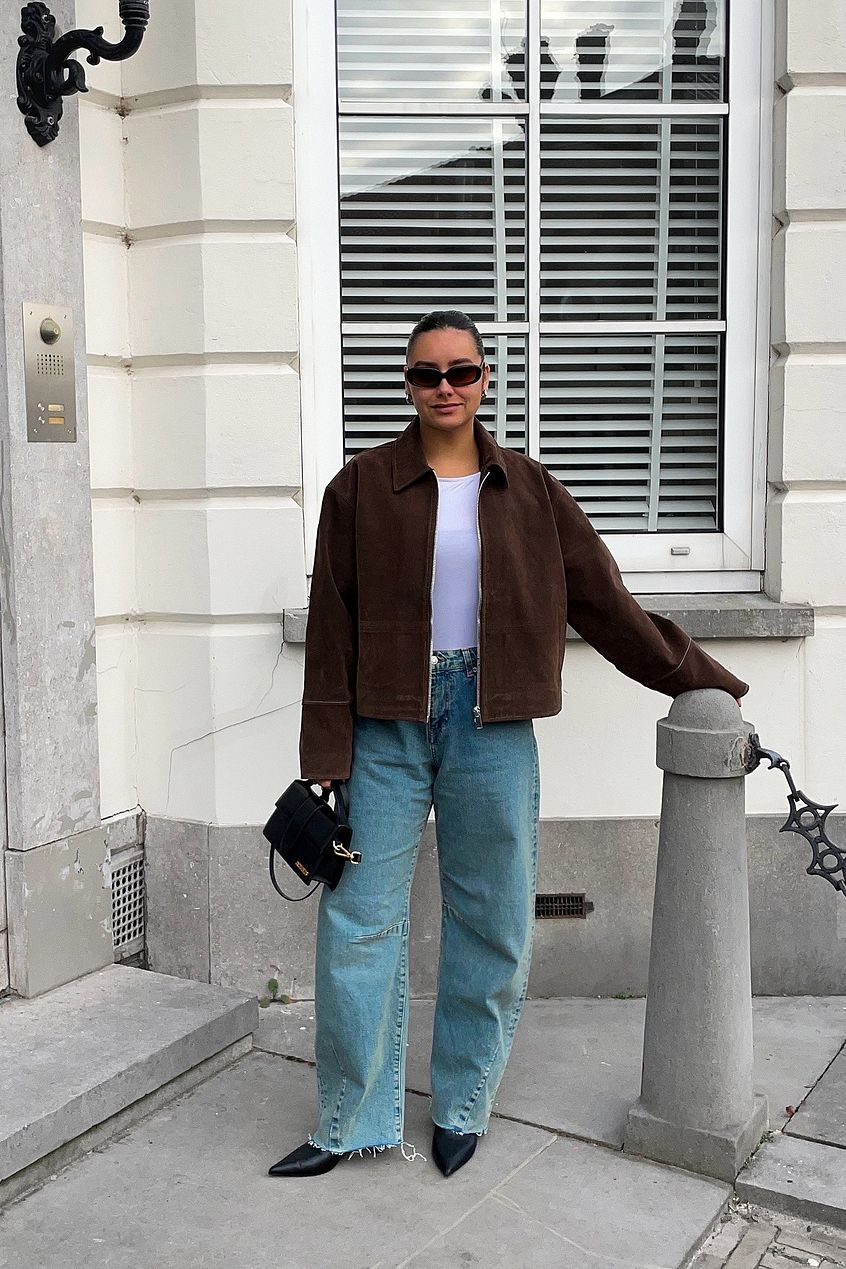 Giacca Donna Marrone in Pelle Sintetica Effetto Scamosciato | Leana TIAMUSE Jackets
