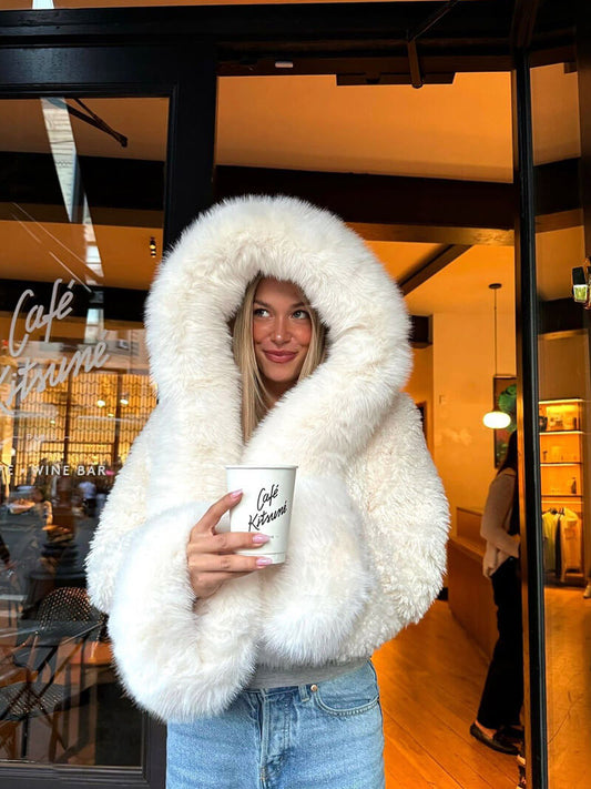 Giacca Donna Morbida in Pelliccia Ecologica | Hanna TIAMUSE Outwear