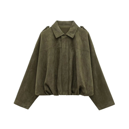 Giacca Donna effetto Suede con Zip | Perfetta per Look Autunnali e Primaverili TIAMUSE November