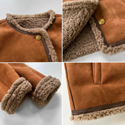 Giacca Donna in Suede Foderata in Sherpa per la Stagione Invernale | Benitha TIAMUSE Jackets