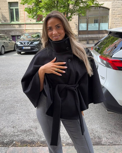 Giacca Mantella elegante con Cintura e collo alto | Marianne TIAMUSE Outwear