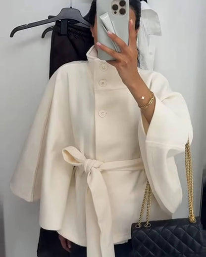 Giacca Mantella elegante con Cintura e collo alto | Marianne TIAMUSE Outwear