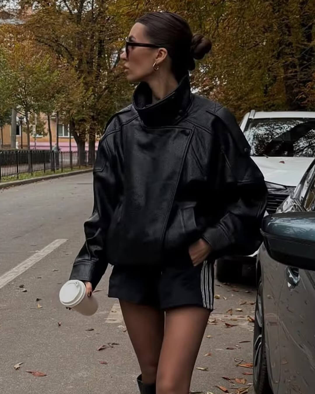 Giacca Oversize con Collo Alto - Stile Trendy Autunno Inverno 2025 | Lucille TIAMUSE Jackets