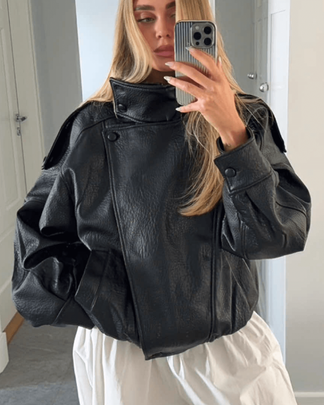 Giacca Oversize con Collo Alto - Stile Trendy Autunno Inverno 2025 | Lucille TIAMUSE Jackets