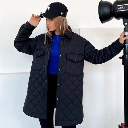Giacca Trapuntata Lunga da Donna | Cappotto Leggero per Autunno e Inverno TIAMUSE Jackets